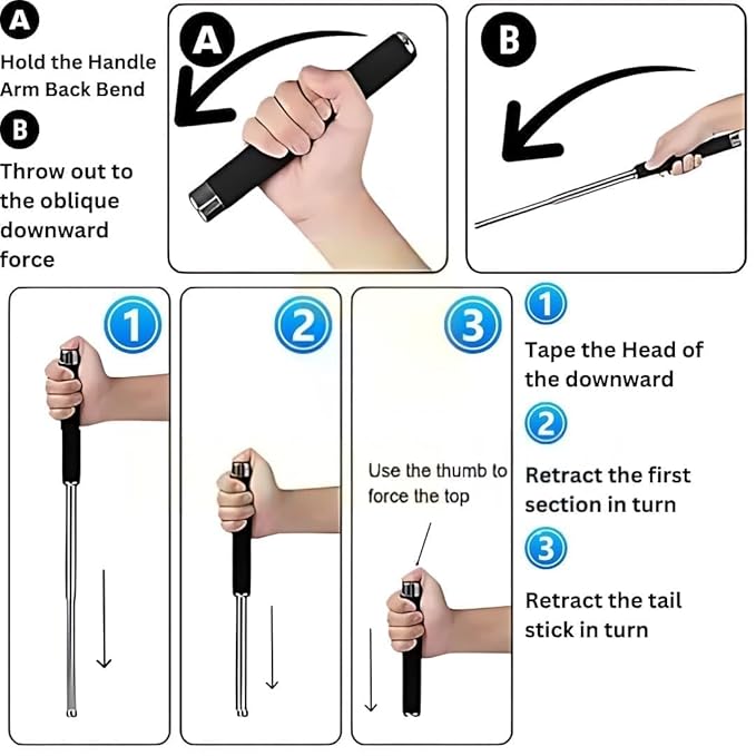 Self Defence Tactical Rod (Heavy Metal and Extendable)